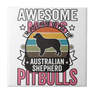 Australian Shepherd Pet Lover Vintage Dog Shirt De Ceramic Tile