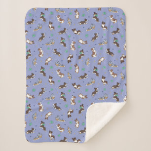 Australian Shepherd Playing Fun Sherpa Blanket