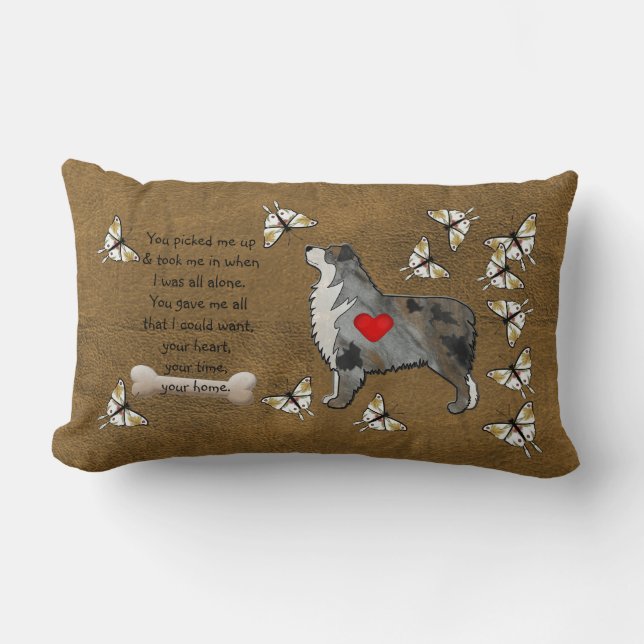 Australian Shepherd Poem Lumbar Cushion (Front)