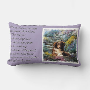 Australian Shepherd Poem Summer Garden Lumbar Cushion