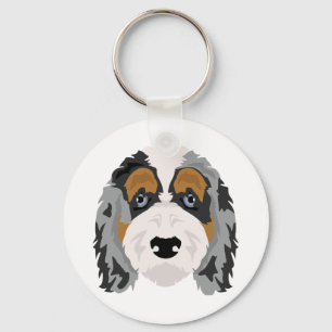Australian Shepherd Poodle mix, Aussie Doodle Key Ring