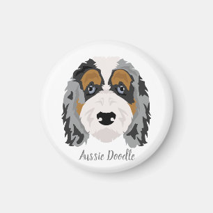 Australian Shepherd Poodle mix Badge Magnet