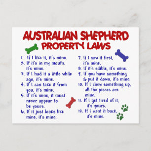 AUSTRALIAN SHEPHERD Property Laws 2 Postcard