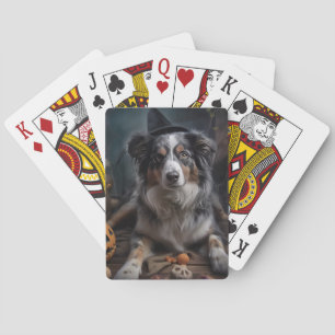 Australian Shepherd Pumpkins Halloween Scary Playing Cards