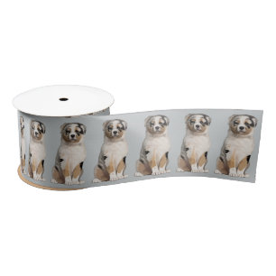 Australian Shepherd Puppy 3 Inches Satin Ribbon