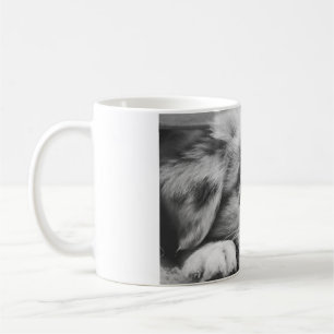 australian shepherd puppy bw coffee mug