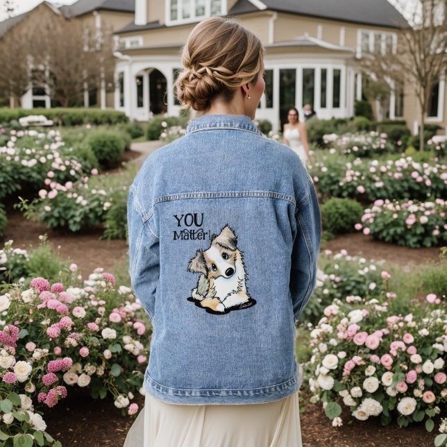 Australian Shepherd Puppy Denim Jacket (Wedding Back)