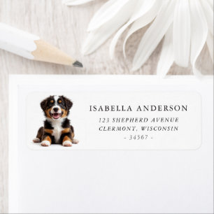 Australian Shepherd Puppy Return Address Label