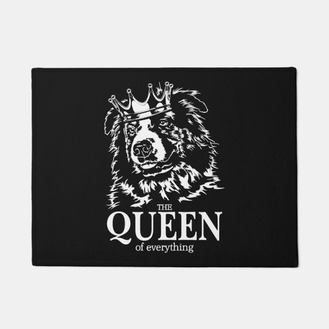 Australian Shepherd Queen Everything dog mum  Doormat (Front)