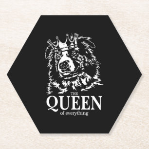 Australian Shepherd Queen Everything dog mum  Paper Coaster