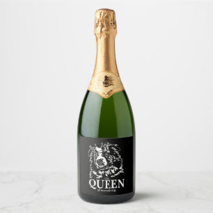 Australian Shepherd Queen Everything dog mum  Sparkling Wine Label