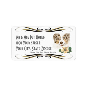 Australian Shepherd Red Merle Address Label