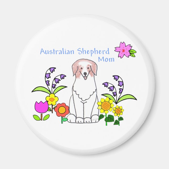 Australian Shepherd Red Mum Magnet (Front)