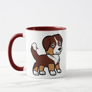 Australian Shepherd Red Tri Cartoon with Tail Mug