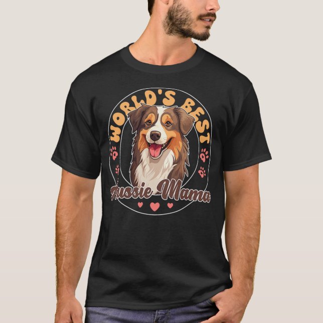 Australian Shepherd Red Tri Dog World's Best Aussi T-Shirt (Front)