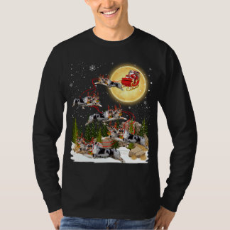 Australian Shepherd Reindeer Christmas Dog Riding T-Shirt