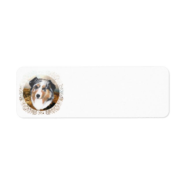 Australian Shepherd Return Address Label (Front)