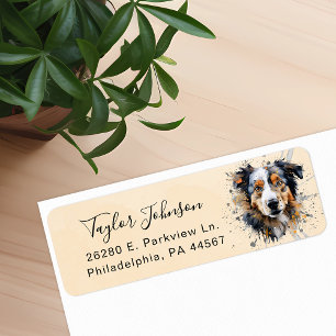 Australian Shepherd Return Address Label