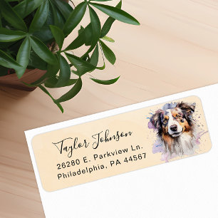 Australian Shepherd Return Address Label