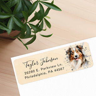 Australian Shepherd Return Address Label