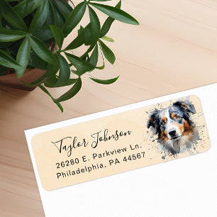 Australian Shepherd Return Address Label