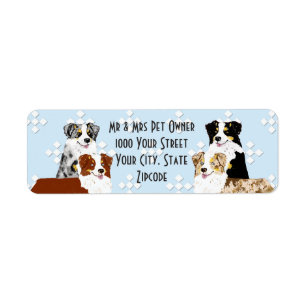 Australian Shepherd Return Address Label