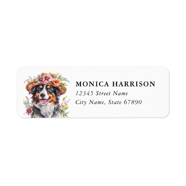 Australian Shepherd Return Address Labels (Front)