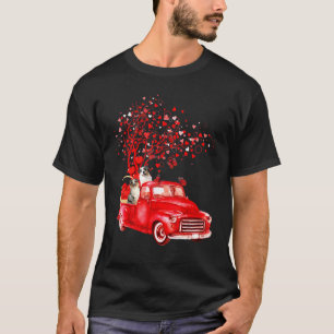 Australian Shepherd Riding Truck Valentine Butterf T-Shirt