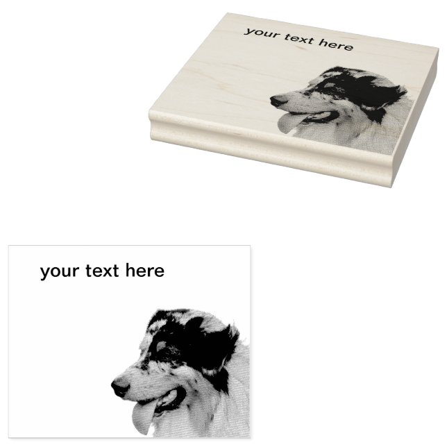 Australian Shepherd Rubber Stamp (Stamped)