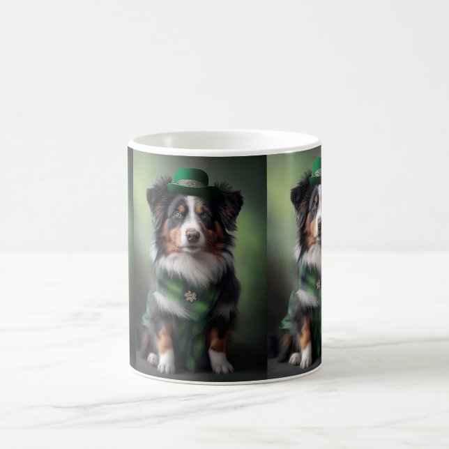 australian shepherd saint patrick coffee mug (Center)