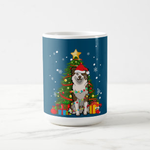 Australian shepherd Santa Christmas Tree Light Coffee Mug