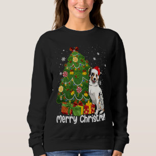 Australian Shepherd Santa Christmas Tree Lights Xm Sweatshirt