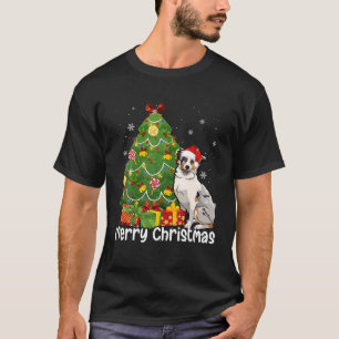 Australian Shepherd Santa Christmas Tree Lights Xm T-Shirt
