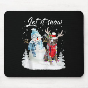 Australian Shepherd Santa Dog Christmas Snowman Xm Mouse Pad