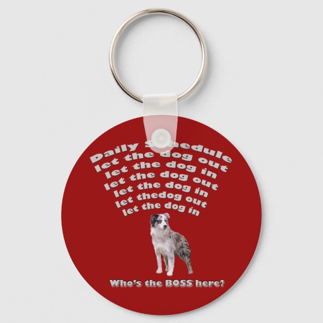 Australian Shepherd Schedule Key Ring (Front)
