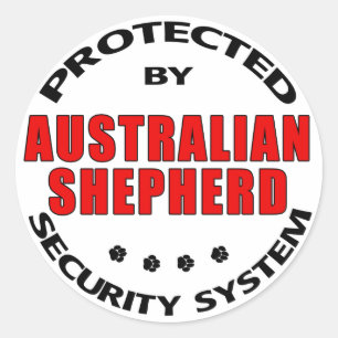 Australian Shepherd Security Classic Round Sticker