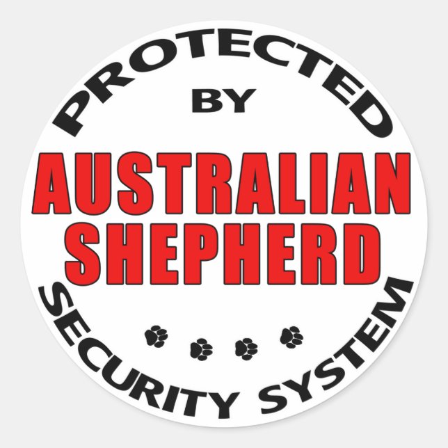 Australian Shepherd Security Classic Round Sticker (Front)