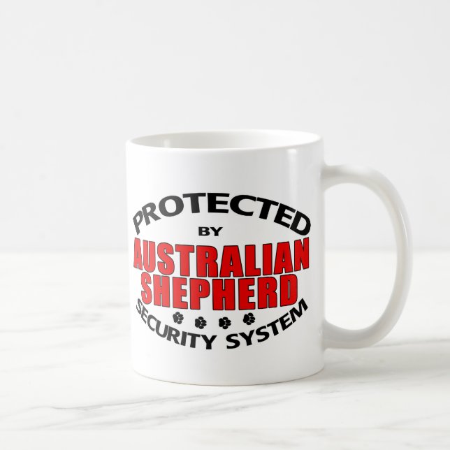 Australian Shepherd Security Coffee Mug (Right)