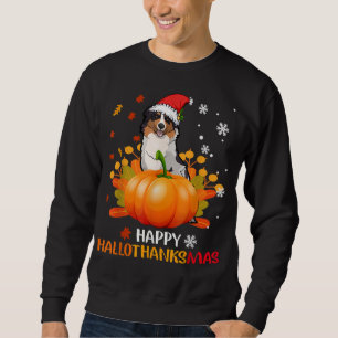 Australian Shepherd Shirts, Happy Hallothanksmas Sweatshirt