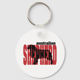 Australian Shepherd silhouette Key Ring