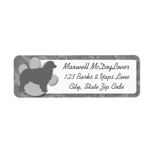 Australian Shepherd Silhouette Return Address Label (Front)