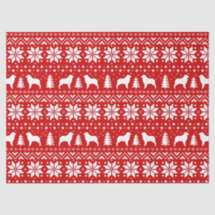 Australian Shepherd Silhouettes Christmas Pattern Tissue Paper