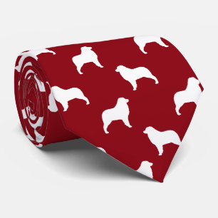 Australian Shepherd Silhouettes Pattern Tie