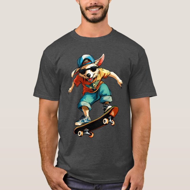 Australian Shepherd Skateboard - Dog T-Shirt (Front)