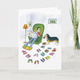 Australian Shepherd Slippers - Bosses Day Card