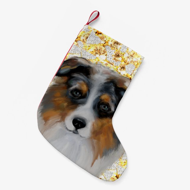 Australian Shepherd   Small Christmas Stocking (Front (Hanging))