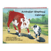 Australian Shepherd Two Page Large Calendar