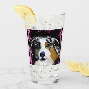 Australian Shepherd Valentine Glass
