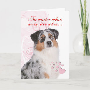Australian Shepherd Valentine's Day Card