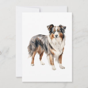 Australian Shepherd watercolor clipart Australian  Thank You Card